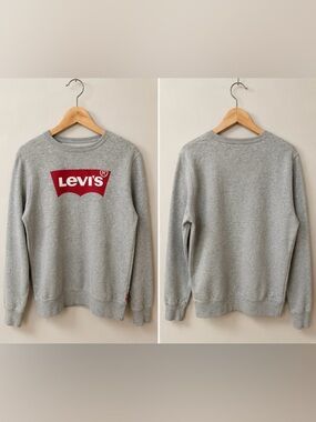 Levi’s Kids XL Grey Logo Crewneck Sweatshirt Fits Women’s Small Youth 13-15